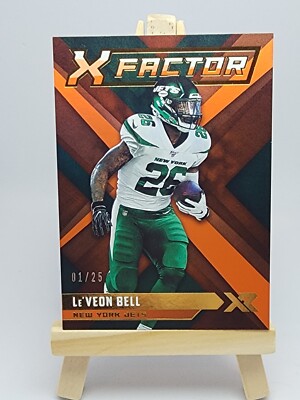 Le'Veon Bell 2019 Panini XR X-Factor Orange /25 #XF-10 Jets - First Off Print