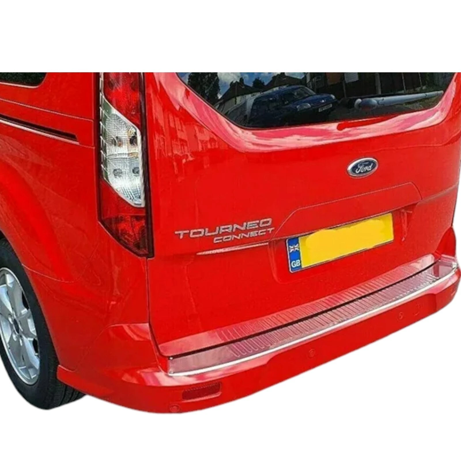 Chrome Rear Bumper Protector Steel For Ford Tourneo Transit Connect 2013-2023 - Picture 1 of 3