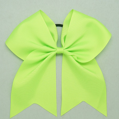 8 Inch Solid Colors Cheer Hair Bows with Elastic Band PonyTail Cheerleading CB01