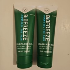 BioFreeze Menthol Pain Relief Colorless Gel 3oz X2 Exp 2027 