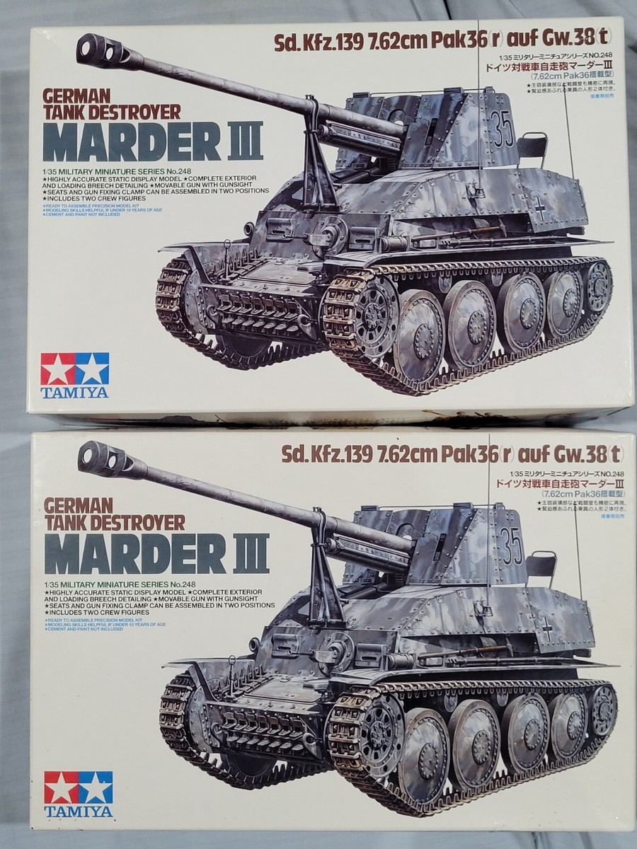 Tamiya 35248 – Marder III – Maquette De Chasseur De Chars Allemand WWII, 1/35, Avec 2 Figurines, Colle Et Peinture Non Incluses