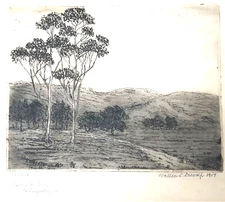 Wallace Leroy DeWolf Etching, dated 1917 "Laguna" Signed - Listed Artist