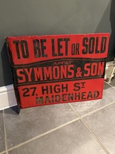 Vintage Double Sided Enamel Sign Symonns & Sons Maidenhead 