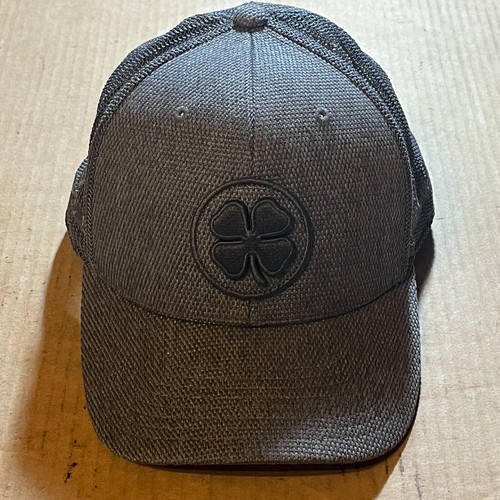 Lucky Black Clover Mens Golf Hat Cap Gray Snapback Top Golf 110 Flex Fit