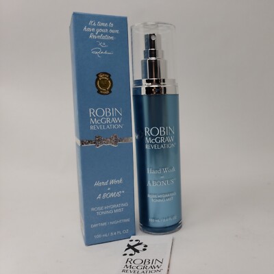 ROBIN MCGRAW REVELATION HARD WORK ROSE HYDRATING TONING MIST DAY/NIGHTTIME