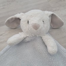 Lovey Blankets and Beyond White Bunny Blue Security Blanket 15" x 15"