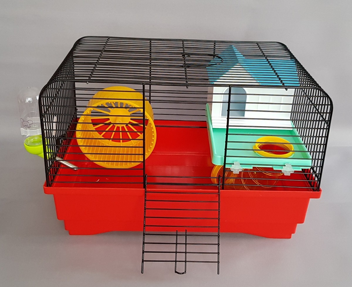 Hamster Cage With Many Accessories House Wheel Water Bottle Mouse