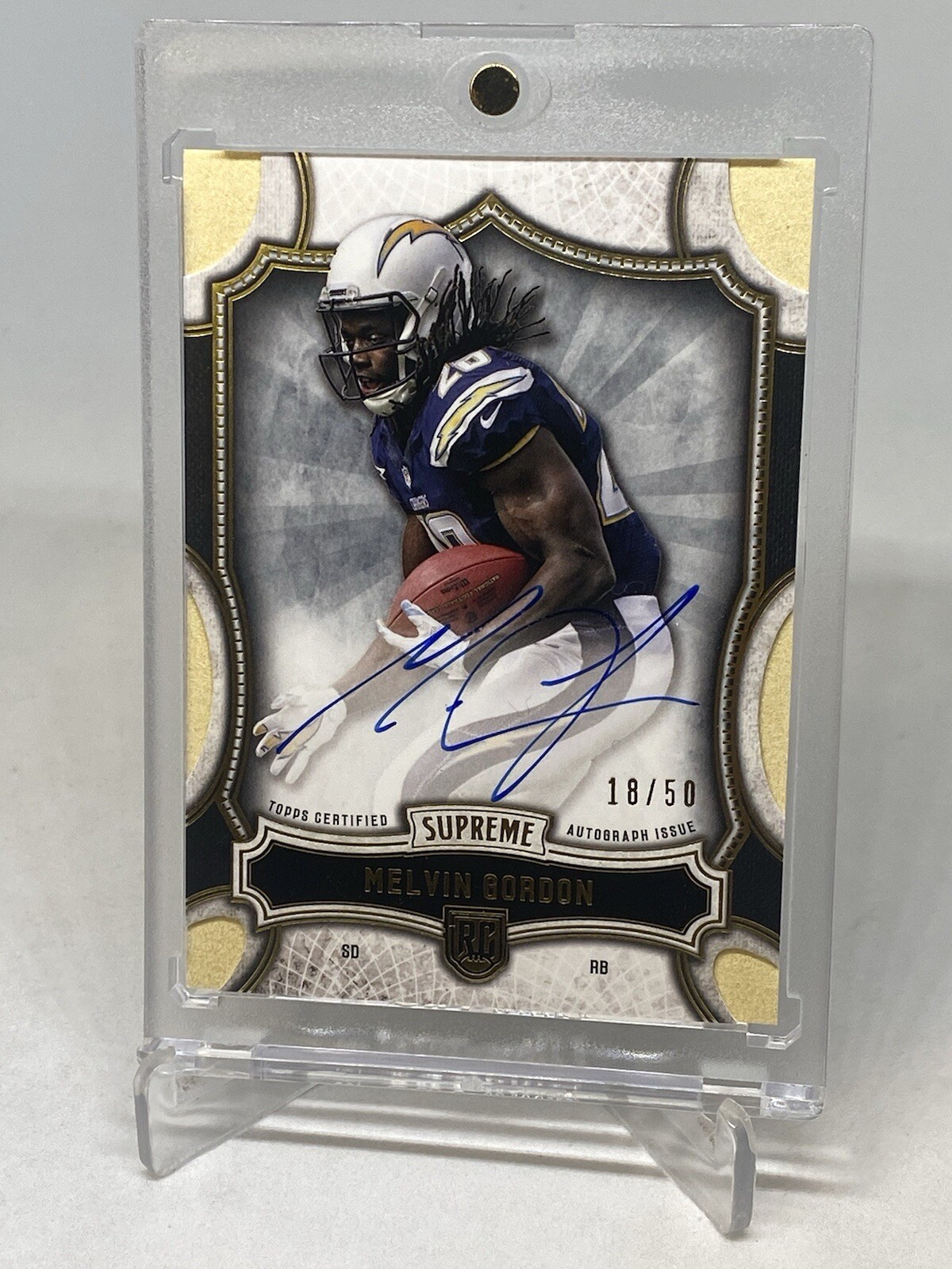 Melvin Gordon Topps Supreme Rookie Autograph #SRAMG Gold