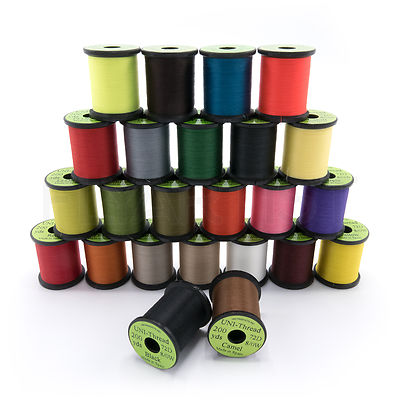 UNI THREAD 8/0 - Fly Tying & Jig Waxed Thread - 200 yd Spools in 20+ Colors NEW!