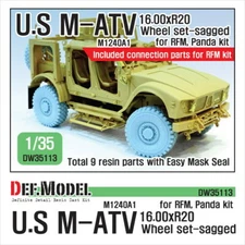 DEF Model 1/35 US M1240A1 M-atv Sagged Wheel set for Rye Field Model