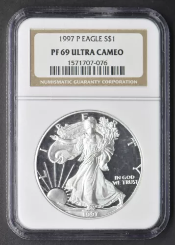 1997-P Silver Eagle PF-69 NGC Ultra Cameo Philadelphia $1 - COINGIANTS -