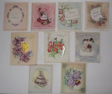 Lot Of 9 Vtg Wedding Engagement Anniversary Cards Mid Century Unused