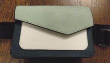 Botkier Cobble Hill Belt Bag Crossbody Clutch Colorblock Emerald Combo Leather