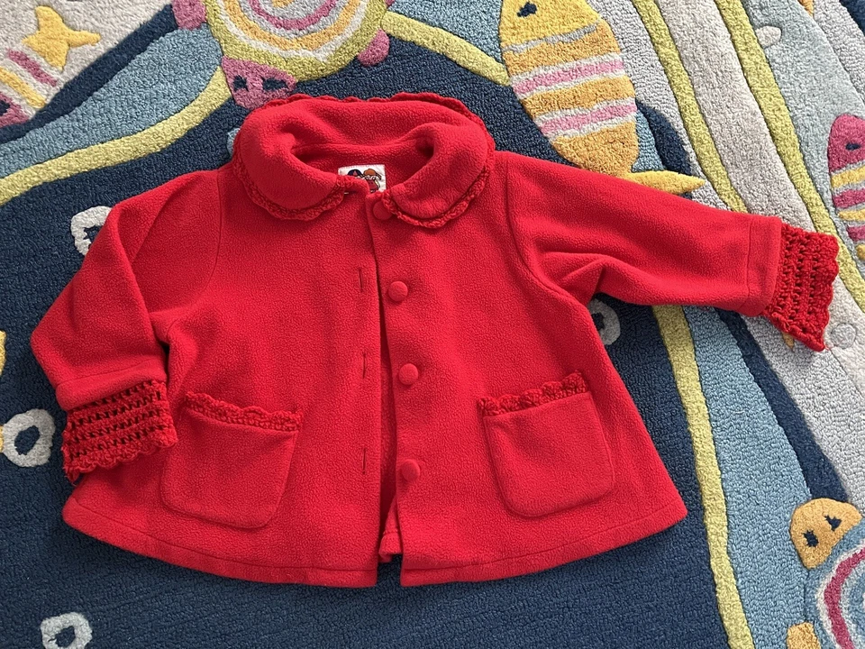 Abrigo Columpio Petes Partner Vintage Rojo Vellón 2T Crochet Rojo Caperucita Foto 4 de 4