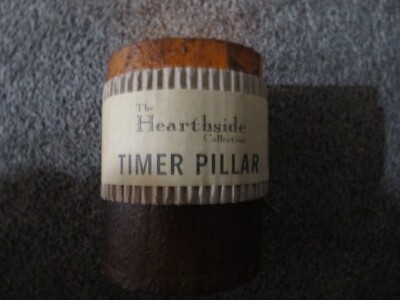 NEW - Primitive Burnt MUSTARD Textured PILLAR Candle 4'' x 3'' TIMER or STEADY ON