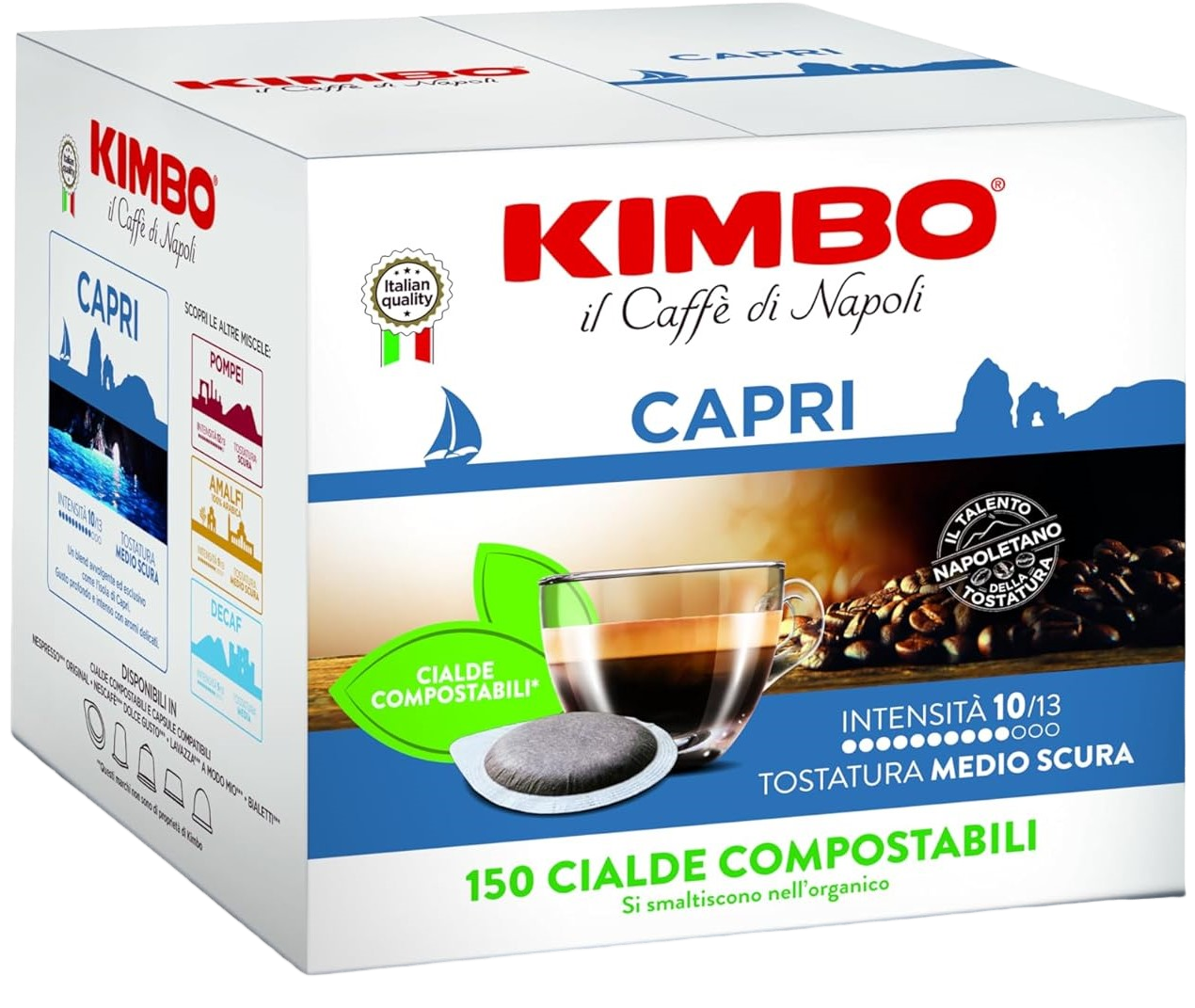 CAFFÈ KIMBO CAPRI - Box 150 CIALDE ESE44 da 7.3g