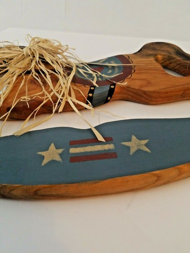 Handmade Wooden Painted Rocking Horse Wall Hanging Decoration 17" Long Straw Bow - Picture 11 of 11