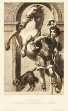 Radierung 19.Jh S. Georg Heiliger Georg S. Giovanni Evangelista Parma 38 x 28 cm