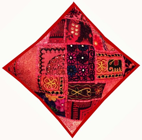 16"-2 HAND CRAFTED BANJARA TRIBAL FOLK MIRROR THROW FLOOR CUSHION PILLOWS COVERS - Picture 12 of 14