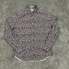 J Crew Shirt Mens Button Down Medium Classic Fit Multicolor Floral Casual Stretc