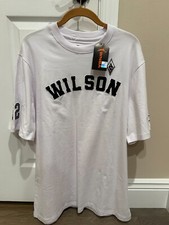 NWT A'ja Wilson 22 Las Vegas Aces WNBA FISLL Embroidered White T Shirt Large