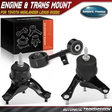 3x Engine Motor & Transmission Mount & Torque Strut Mount for Toyota Lexus RX330