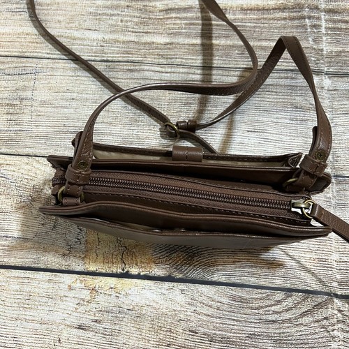 Lucky Brand Bosh Leather Convertible Crossbody Bag Clutch Brown Small - Picture 4 of 15