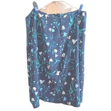 Kathie Lee long blue print size 22/24 skirt 100 polyester Office Casual