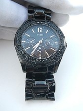 Reloj Guess Waterpro 100m, U13007L1 Acero Ion Negro Batería Nueva Mujer Luminoso