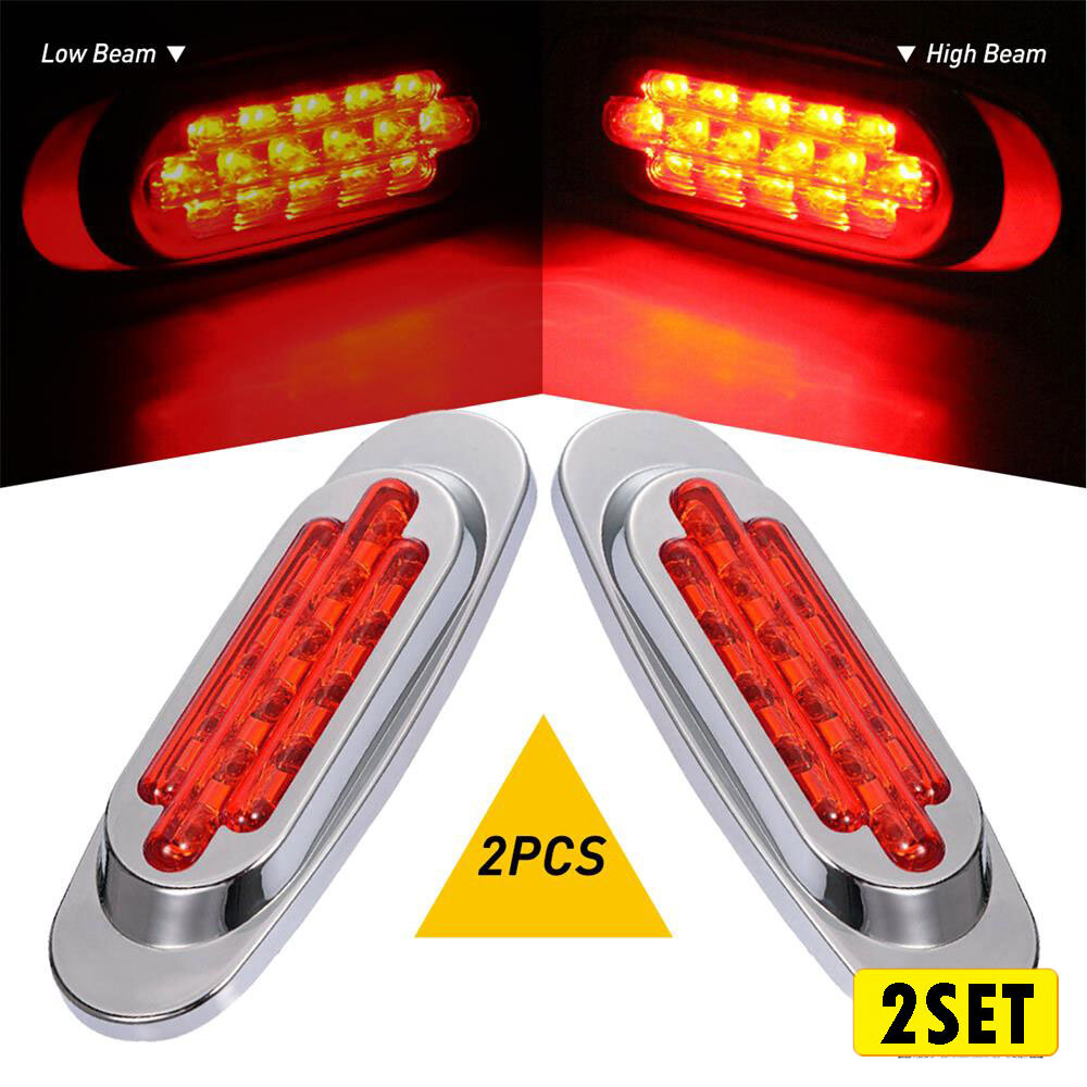 4pcs Waterproof Red LED Side Marker Lights for RV Truck Trailer