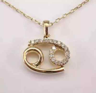 0.50Ct Round Lab Created Diamond Charm Pendant Necklace 14k Yellow Gold Plated