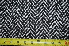 Rayon Crepe woven fabric natural fiber Black and natural chevrron print zig zag