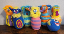 Melissa  Doug Monster Bowling Plush Set 6 Pins  1 Ball W/Zipper Case