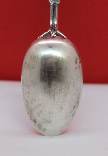 5 7/8" Stork Birth Record Infant Feeding Spoon By Mauser (1887) 30g Engraved - Picture 9 of 15