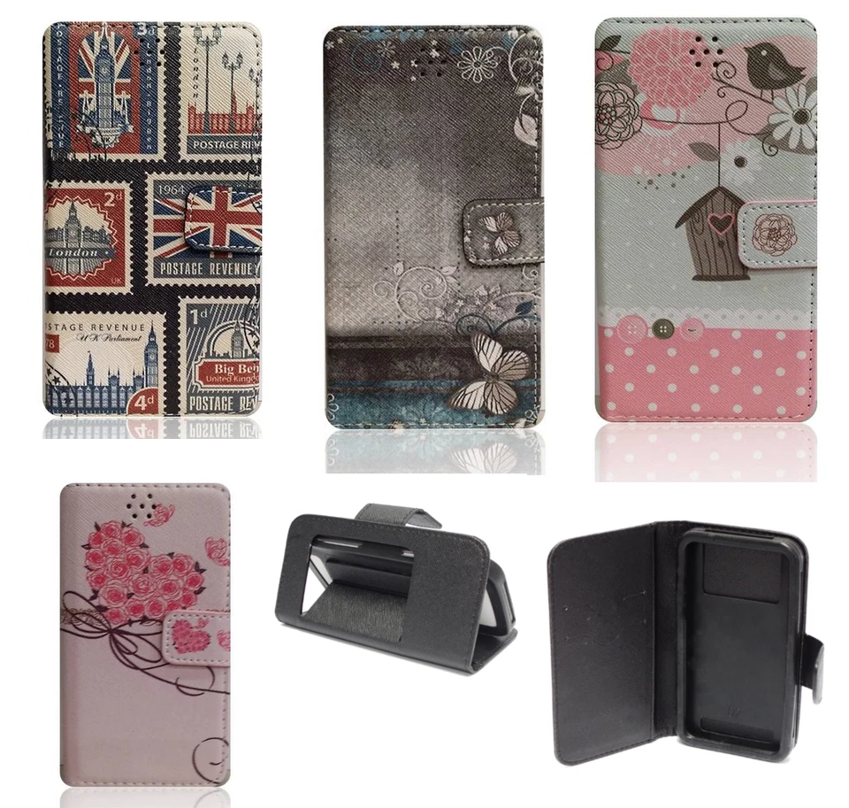 Custodia UNIVERSALE per BRONDI AMICO SMARTPHONE 4G Cover LIBRO STAND portafoglio - Immagine 2 di 4