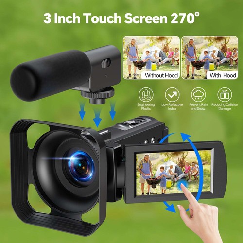 🔥UHD 5K Videokamera Camcorder 56MP Digital kamera WiFi Nachtsicht 3" 270° Touch - Bild 6 von 12