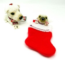 Set of 2 The Dog Kurt Adler Terrier Puppy Christmas Ornaments Artist Collection