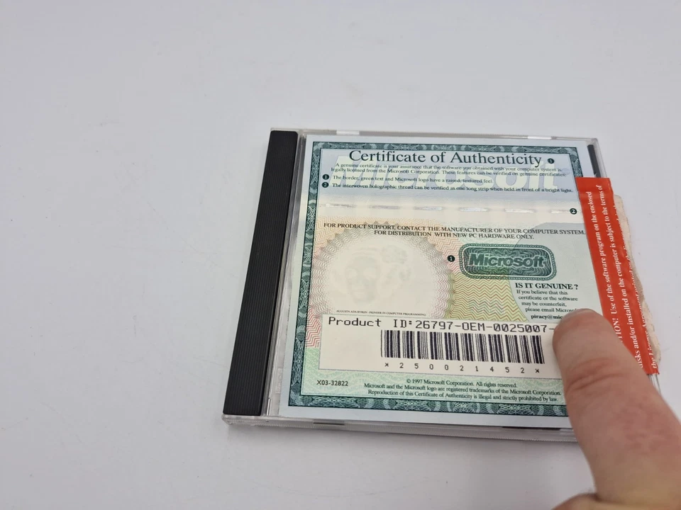 Microsoft Windows CE Desktop Software Cd Oem with Coa 1997 Hpc Sync Services - Image 3 of 4