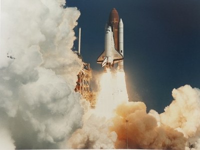 NASA SPACE PHOTO COLUMBIA SHUTTLE LIFT OFF JPL KODAK PAPER TYPE 1