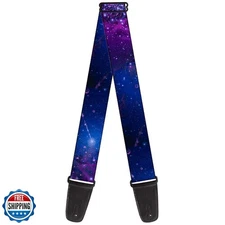 Buckle-Down Guitar Strap, Galaxy Blues Purples, 2 Inches Wide