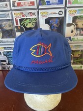NOS NWOT Vintage USA Made Hawaii Rope Strapback Hat / Cap - Blue