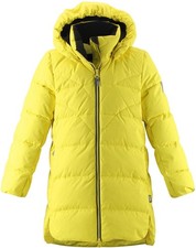 Reima Finland Ahde Down Parka Jacket Hooded Coat Lemon Yellow Kids 7-8 Sz 8Y