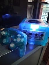 Custom Gamecube Console Ice Blueclear With Matching Controller And All Cables Custom Gamecube Console Ice Blueclear With Matching Controller And All Cables