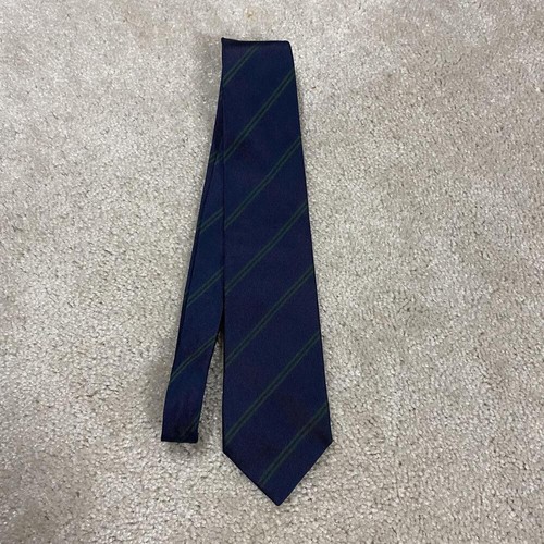 VTG Barneys New York Tie Mens Blue Silk Stripe Woven Necktie Italy Ivy Prep