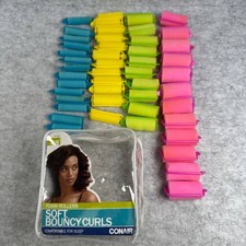 Conair Soft Bouncy Curls Foam Rollers Assorted Colors 48 Pack Comfortable Sleep