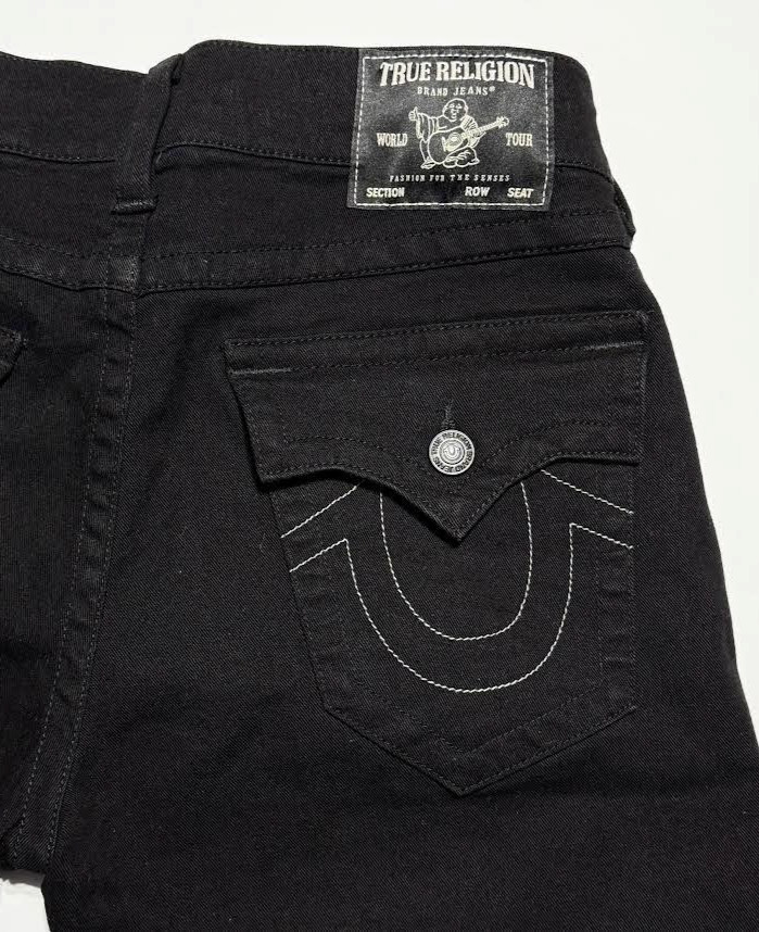 NWT True Religion Jeans Mens 32 Black Ricky Relaxed Straight Flap Pockets $149 thumbnail 11