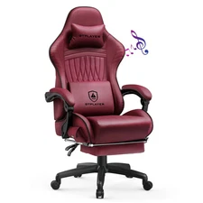 Gaming Chair Adjustable Ergonomic Faux Leather Swiveling PC & Racing Game Chair