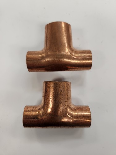 1/2" x 1/2" x 3/4" Inch CxCxC Sweat Reducing Copper Tee Plumbing Fitting ,2 pack