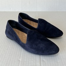 Birdies The Heron Suede Flats Comfort Loafers 9 Navy Preppy Quiet Luxury Classic