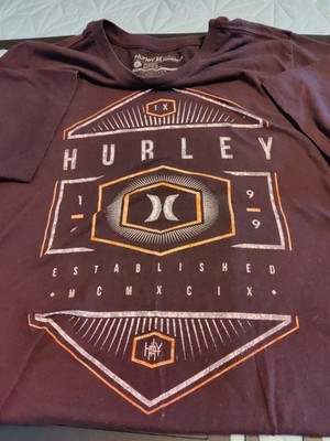 Men's Hurley Trade Mark Established MCMXCIX (1999) T-Shirt Brown Size L